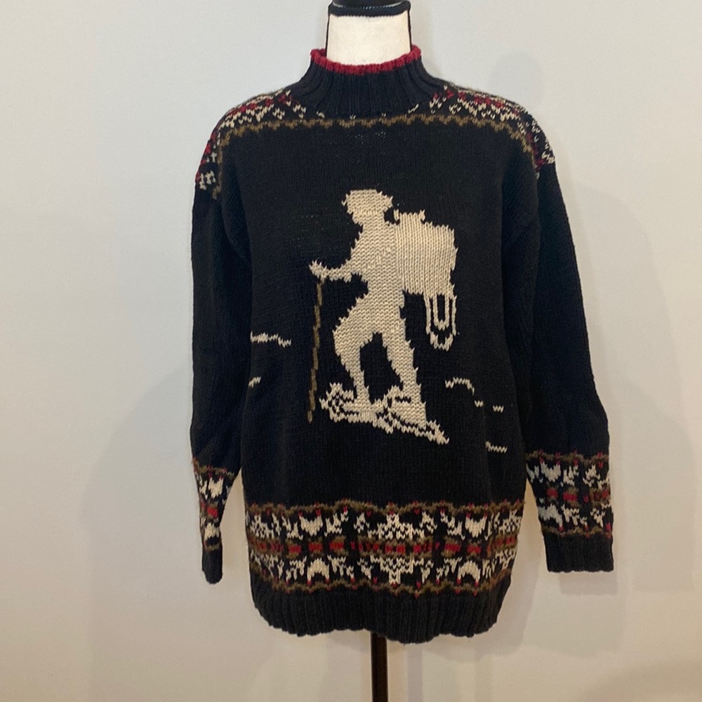 Womens vintage hand knit Eddie Bauer hiking sweater gorpcore granola girl